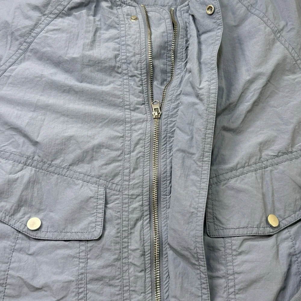 Zara Blue Bomber Jacket Mens Small Lightweight Zip Front Rib Trim Utility‎ Coat
